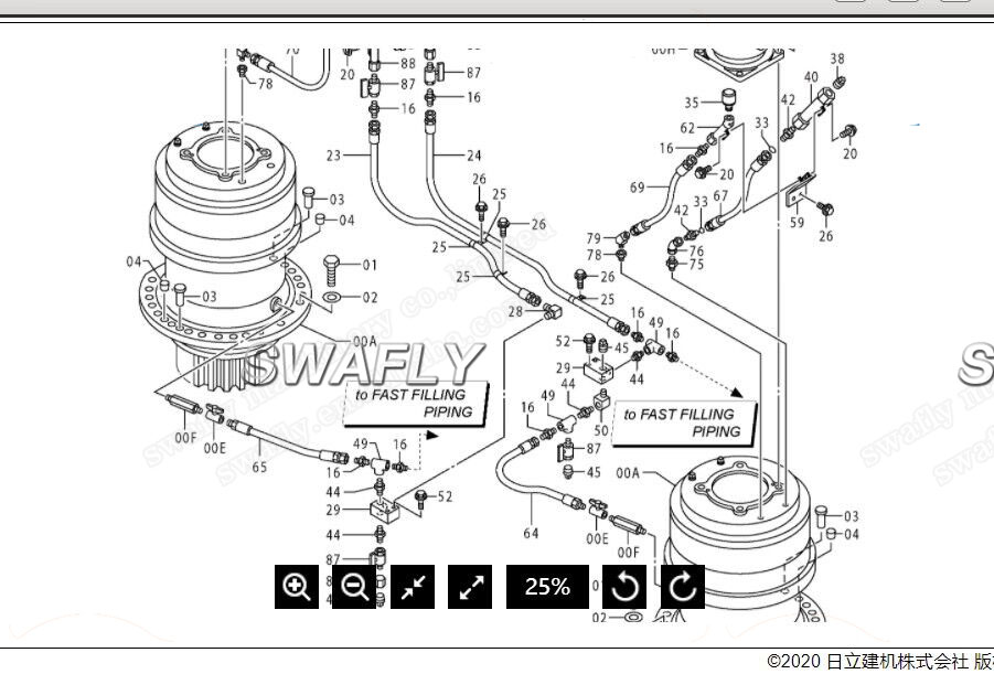 Hộp số xoay Hitachi EX2500 9211624