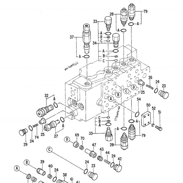 Van điều khiển thủy lực Hitachi EX300-2 4314749